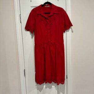 Embroidered Details Shirt Dress